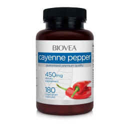 NOWOŚĆ ! MEGA SILNA KAPSAICYNA ! Cayenne Pepper 450 mg 180 Capsules
