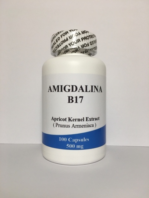 NOWOŚĆ ! 100 % CZYSTA AMIGDALINA B17 500 mg 100 kapsułek Letril Laetrile