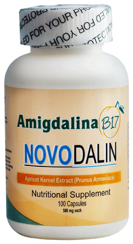 Nowość ! Novodalin Oryginalna AMIGDALINA B17 500 mg 100 kapsułek z Meksyku Cyto Pharma ! Letril Laetrile