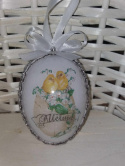 Rękodzieło Artystyczne Jajko Wielkanocne średnie Akryl + decoupage