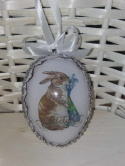 Rękodzieło Artystyczne Jajko Wielkanocne średnie Akryl + decoupage