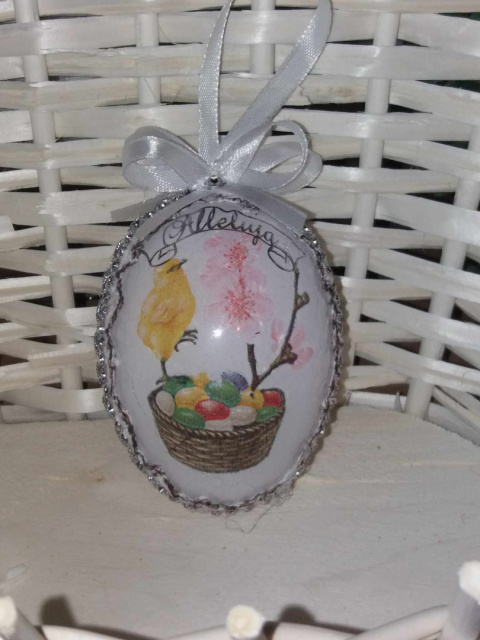 Rękodzieło Artystyczne Jajko Wielkanocne średnie Akryl + decoupage Rękodzieło Artystyczne Jajko Wielkanocne średnie Akryl + decoupage