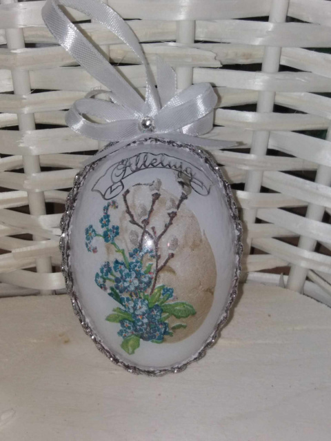 Rękodzieło Artystyczne Jajko Wielkanocne średnie Akryl + decoupage Rękodzieło Artystyczne Jajko Wielkanocne średnie Akryl + decoupage