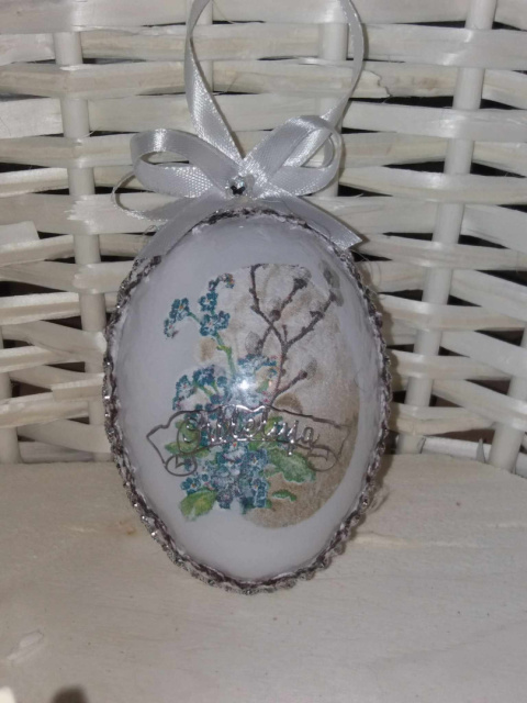 Rękodzieło Artystyczne Jajko Wielkanocne średnie Akryl + decoupage Rękodzieło Artystyczne Jajko Wielkanocne średnie Akryl + decoupage