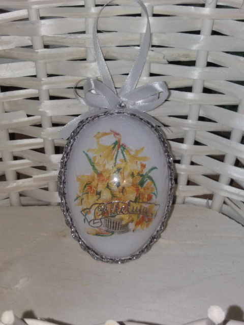 Rękodzieło Artystyczne Jajko Wielkanocne średnie Akryl + decoupage Rękodzieło Artystyczne Jajko Wielkanocne średnie Akryl + decoupage