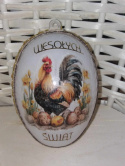 Rękodzieło Artystyczne Wielkanocne Duże Jajko Akryl + decoupage