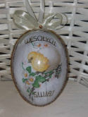 Rękodzieło Artystyczne Wielkanocne Duże Jajko Akryl + decoupage