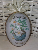 Rękodzieło Artystyczne Wielkanocne Duże Jajko Akryl + decoupage