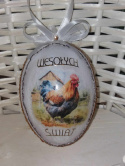 Rękodzieło Artystyczne Wielkanocne Duże Jajko Akryl + decoupage