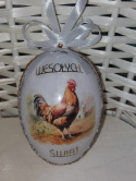 Rękodzieło Artystyczne Wielkanocne Duże Jajko Akryl + decoupage