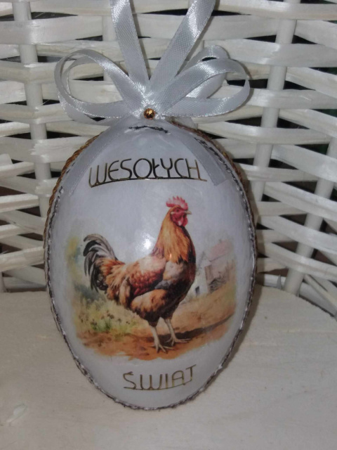 Rękodzieło Artystyczne Wielkanocne Duże Jajko Akryl + decoupage Rękodzieło Artystyczne Wielkanocne Duże Jajko Akryl + decoupage