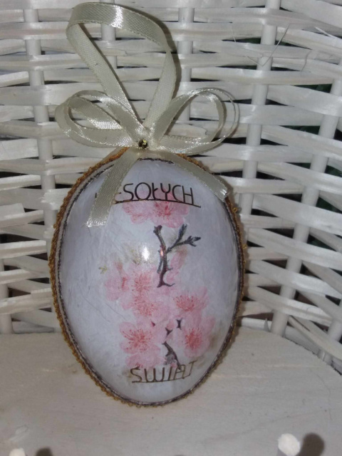 Rękodzieło Artystyczne Wielkanocne Duże Jajko Akryl + decoupage Rękodzieło Artystyczne Wielkanocne Duże Jajko Akryl + decoupage